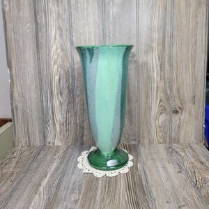Vintage Green Haeger Vase, MCM Tall 12" Textured